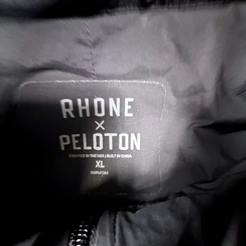 Rhone Peloton Jacket Mens XL Black Excellent Full Zip Windbreaker Activewear